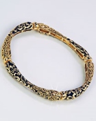 Bangle Black Gold Etched Bracelet