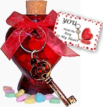 Romantic Gift - Key to My Heart with Keepsake Bottle