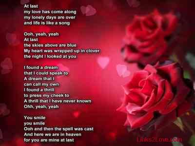 At Last Etta James At Last - Love Lyrics Romantic Songs
